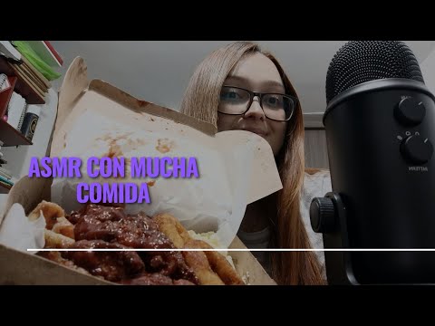 ASMR | COMIENDO PAPAS FRANCESAS CON POLLO QUESO Y TOCINETA 🤤🤤 (Te cuento algunas cosas sobre mí)