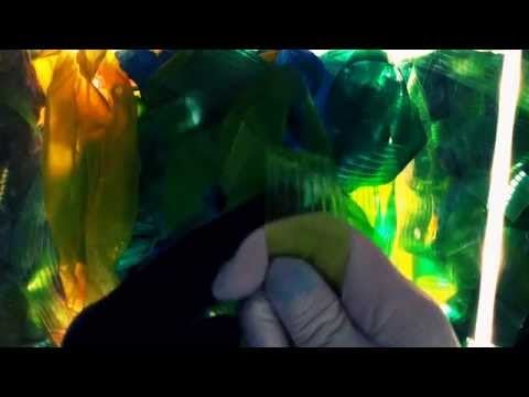 Powdered Colored Vinyl Gloves & Plastics *cutting/layering [[ASMR]]