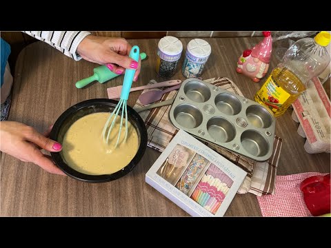 ASMR Baking  Sounds - baking soft spoken (whisper soft spoken crinkle, Cupcakes)