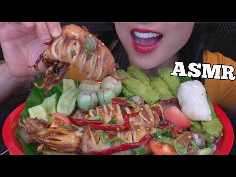 ASMR SPICY SQUID SALAD THAI STYLE (EATING SOUNDS) NO TALKING | SAS-ASMR