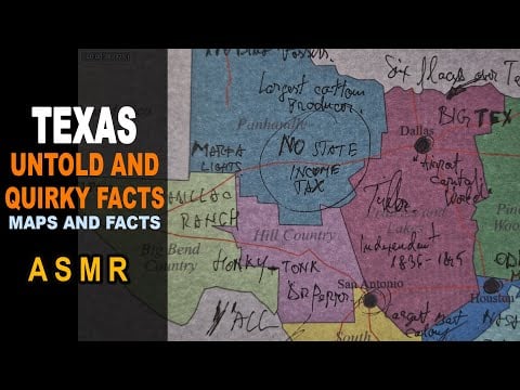 ASMR: TEXAS - The Untold and Quirky Aspects | Map Outline with Annotations | ASMR maps and facts