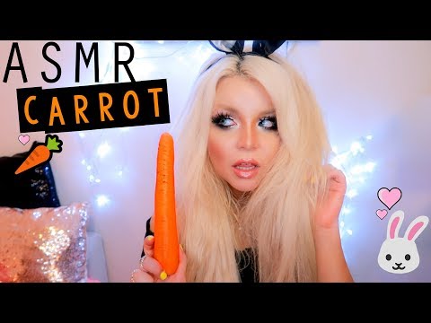 ASMR - Bunny Girl plays with HUGE CARROTS 🥕🐰