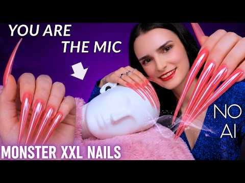 ASMR You Are the Mic 😱 MONSTER XXL Nails 🔥 Mic Scratching + Tapping on BINAURAL Mic NO TALKING SLEEP