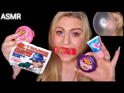 ASMR BUBBLE GUM MIX & BLOWING BIG BUBBLES (BIG LEAGUE CHEW, TUBBLE GUM and HUBBA BUBBA 3 FLAVORS)