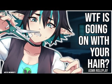 3DIO ASMR | Tomboy Roommate Cuts your Hair  (You are a NEET) 😬✂️ | Haircutting & Hair Play
