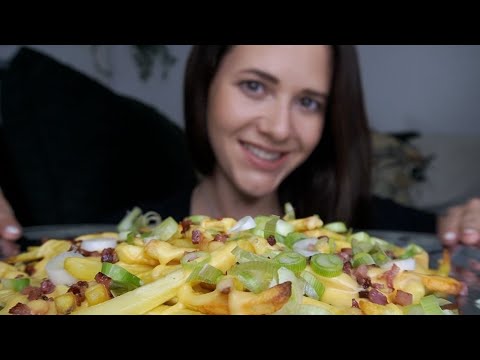 ASMR LOADED FRIES MUKBANG 🍟 Crunchy Entspannung *RAW EATINGSOUNDS* Deutsch/German