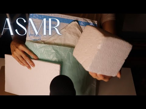 ASMR PACKAGING CRINKLES (crinkly plastic and paper) tapping and scratching | no talking