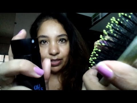ASMR Cabeleireira cuidando do seu cabelo para a viagem🧳 (lavagem, tratamento, escovação, penteado)