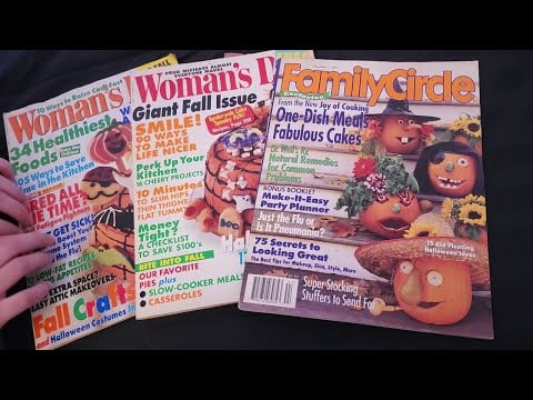 [ASMR] 🕸️Flipping Through '90s Halloween Magazines 🎃