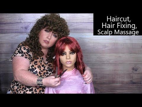 ASMR Haircut, Precise Hair Fixing, Scalp Massage, Gum Chewing, Southern Accent | Hairdresser RP