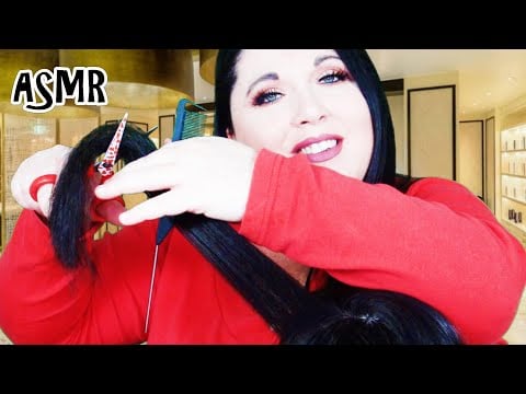 ASMR Sleep Inducing Haircut Roleplay (Hair Brushing, Cutting, Scissors, Real Hair)