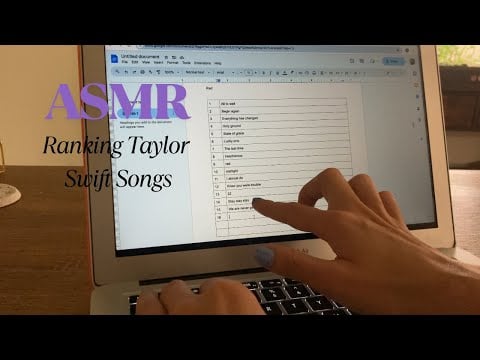 ASMR ranking all the Taylor Swift songs (part 1)