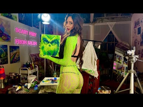 How to Paint The Grinch ASMR Art Tutorial 