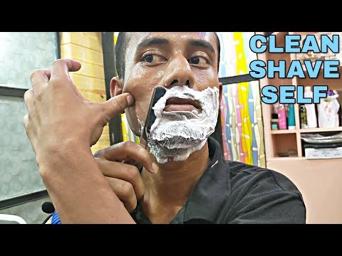 ASMR Self Clean beard shaving by indian barber | how to shave like a boss