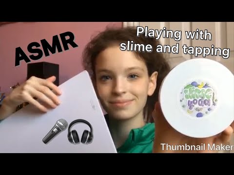 ASMR extremely satisfying tapping and playing with slime