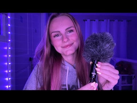 ASMR with my Mini Mic - clicky whispers, mouth sounds, fluffy mic cover plucking