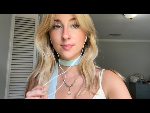 asmr mouth sounds and breathy whispers (hand movements and kisses)