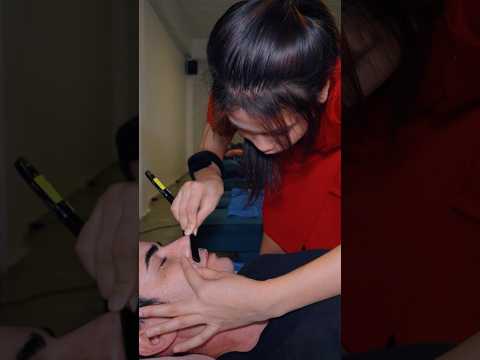 ASMR: Super Relaxing Thai Barbershop 4 Hand Full Service Massage #shorts