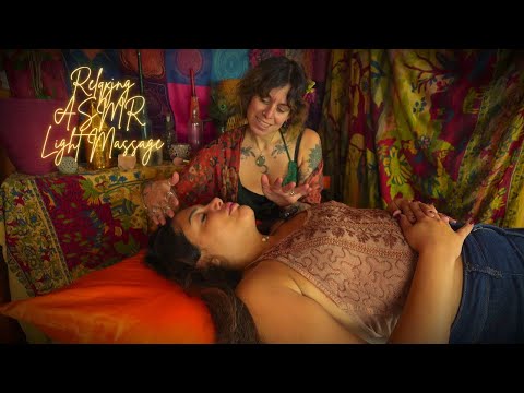 RELAXING ASMR Real person tracing massage w. flowers & chopsticks | Whisper meditation & deep sleep