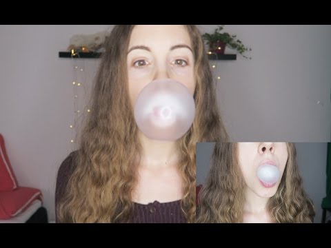 Chewing Gum And Blowing Bubbles ASMR - Soft Spoken And Whispering