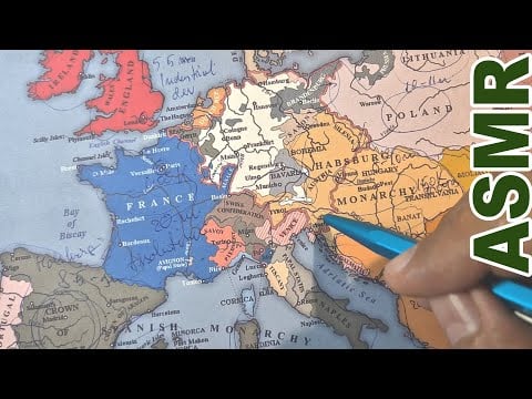 ASMR: The Most Powerful Kingdoms in 1700 - Modern Ages [ ASMR map tracing & History]