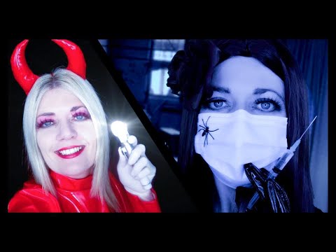 ASMR Spooky Season Ear Exam, Ear Cleaning & Creepy Nurse Compilation - Otoscope, PVC, Fizzy Drops