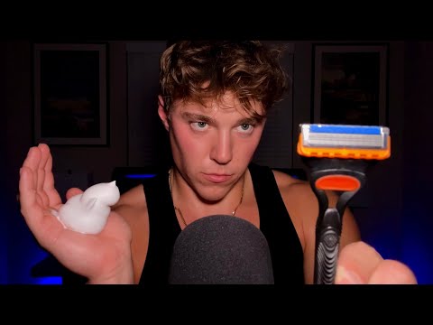 ASMR shaving your face 🪒 (male personal attention💆‍♂️)