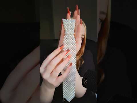 #asmr beaded tie scratching