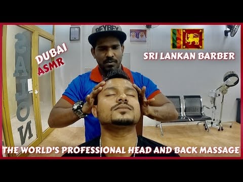 ASMR | Sri Lankan Barber Gave Me Amazing Head Massage 🇦🇪