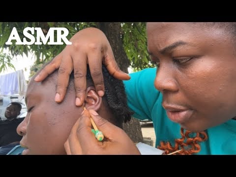 ASMR✨SATISFYING OUTDOOR DEEP EAR CLEANING 