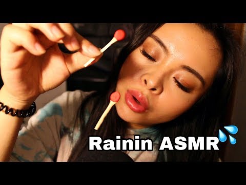 ASMR | Comfort u in a raining night (mic blowing/breathin/face touchin/whisperin)