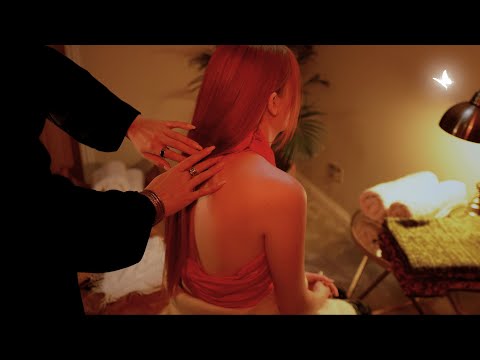 ASMR whispered 😴 100% back & hair tracing on @littlemecarmie (w/ & w/o music)