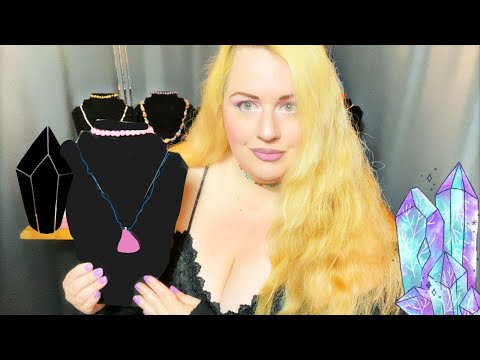 Crystal Gemstone Jewelry Boutique 💎💜🖤💚(Calm, Slow Voice) ASMR Role Play