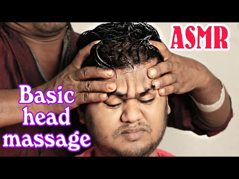 A simple basic Indian head massage by Indian barber with neck crack | Relaxing ASMR massage