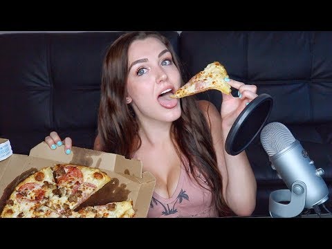 ASMR PIZZA MUKBANG (EATING SOUNDS) Soft Spoken & Chewing