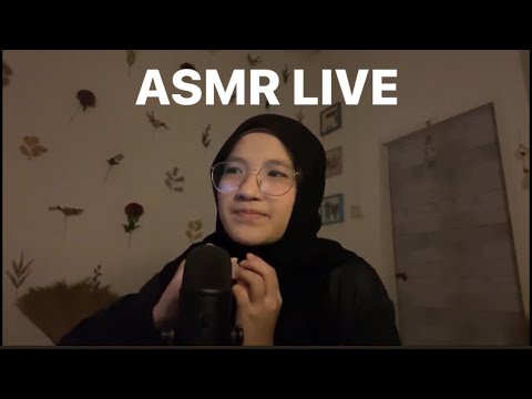 ASMR LIVE (rambles, whispered, tapping, brushing, scratching)