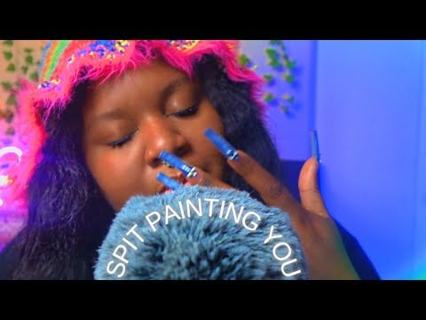 ASMR Cakex SPIT PAINTS you to SLEEP while Eating your face + Heavy breathing triggers!