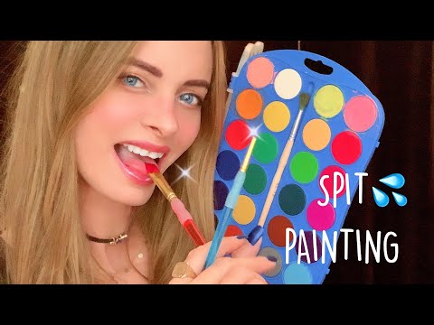 🌙 ASMR TE PINTO CON SALIVA👅💦🖌️| SPIT PAINTING | ASMR en ESPAÑOL