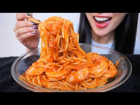 SHRIMP PASTA (ASMR EATING SOUNDS) NO TALKING | SAS-ASMR