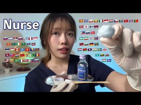 ASMR Roleplay School Nurse Treating Your Wound in 70+ Different Languages (3 hours for sleep)