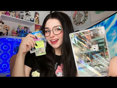 ASMR ABRINDO CARTINHAS POKÉMON 🙌🏻⚡️ #publi 