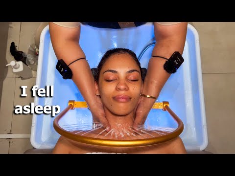 ASMR: Relaxing HEADSPA Water Massage in Dubai! (with Facial and Scalp Massage)