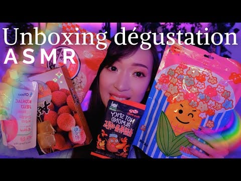 🍭🍿Unboxing ET dégustation trèèèès ASMR de produits japonais et coréens 🇯🇵🇰🇷 (box surprise) 💝