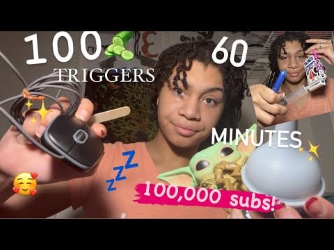 ASMR - 100 TRIGGERS IN 60 MINUTES (100k Special)