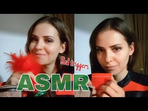 ASMR RED triggers 🔴 (tapping, scratching) | No talking