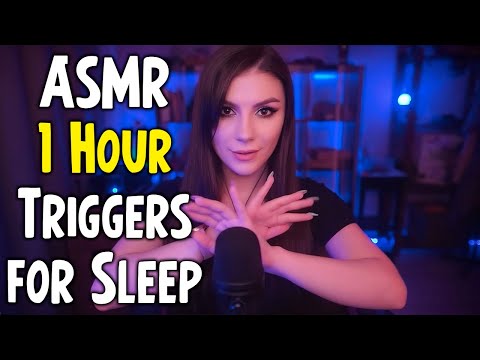 ASMR 1 Hour Triggers for Sleep 💎 Hand Sounds, Tapping, Mic Brushing, Hair Play, Plastic Wrap