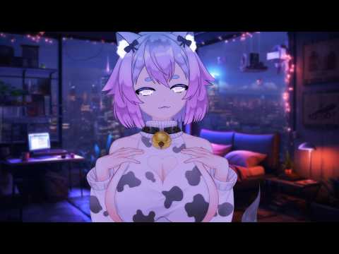 ASMR | Cute Cyber Cow Comforts You | Ear Rubs, Ear Tapping, Ear Cupping