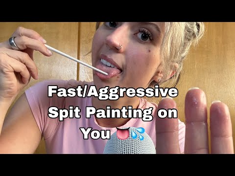 ASMR| Extra SPlTTY, Wet Fast/Aggressive Spit Painting on You & My Blue Yeti! 
