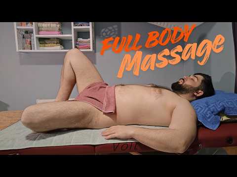 FULLY PROFESSIONAL ASMR MASSAGE ON A STRETCHER-CHEST,LEG,ARM,BACK,ABDOMEN,BELLY