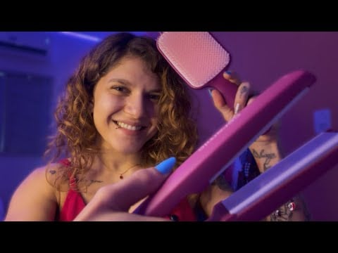✨ASMR✨Pranchando o seu cabelo até você dormir 💤